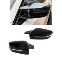 BMW G11 G12 G15 G20 G22 G30 juodi blizgūs M look veidrodėlių dangteliai